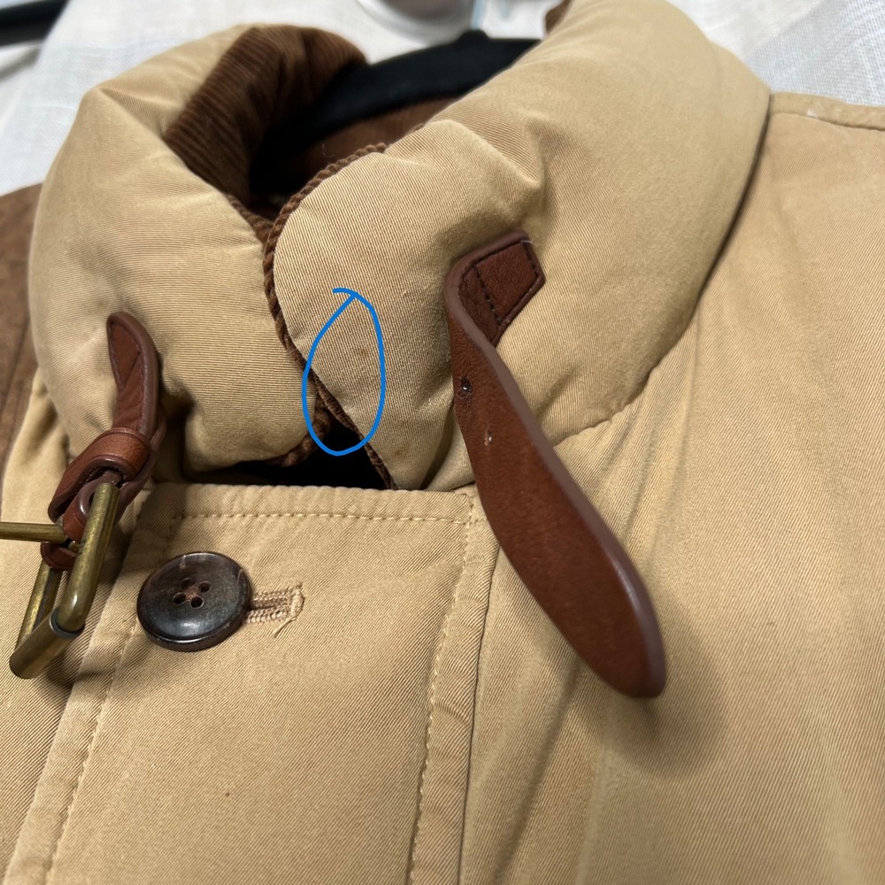 Vintage Polo Ralph Lauren Down Hunting Vest Wool Lined Tan Cargo Utility Mens XL - Picture 5 of 14